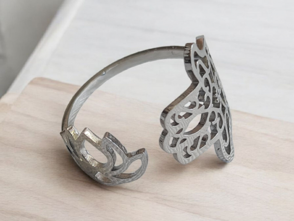 bague main de fatma acier inoxydable